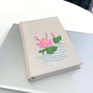 Elegant Lotus Embroidery Handmade Journal